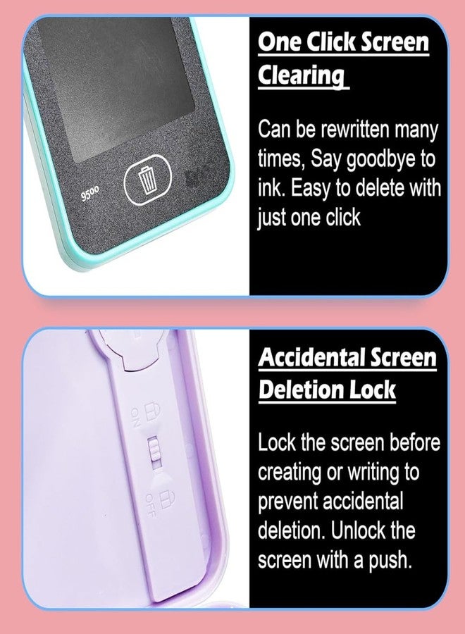 Mashes علبة أقلام رصاص ماشز 2 في 1، لعبة لوحية تعليمية بشاشة LCD للأطفال مع قلم لمس - حافظة أقلام للكتابة الرقمية مع زر مسح للأدوات المدرسية - اللون حسب المتوفر - Image 5